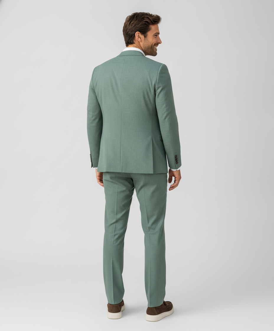 3-delig Pak Green Sharkskin - Mister Steven, model achteraanzicht De Heerenkamer Utrecht