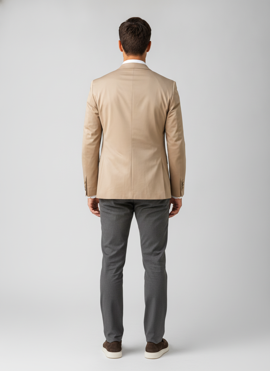 Colbert Sand Jersey "Havard" - Flexx, model achteraanzicht De Heerenkamer Utrecht