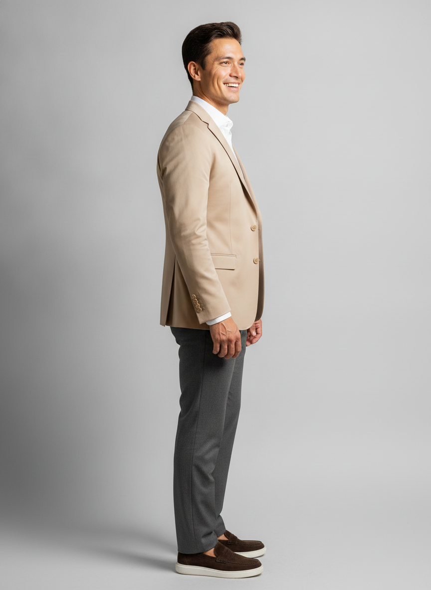 Colbert Sand Jersey "Havard" - Flexx, model zijaanzicht De Heerenkamer Utrecht