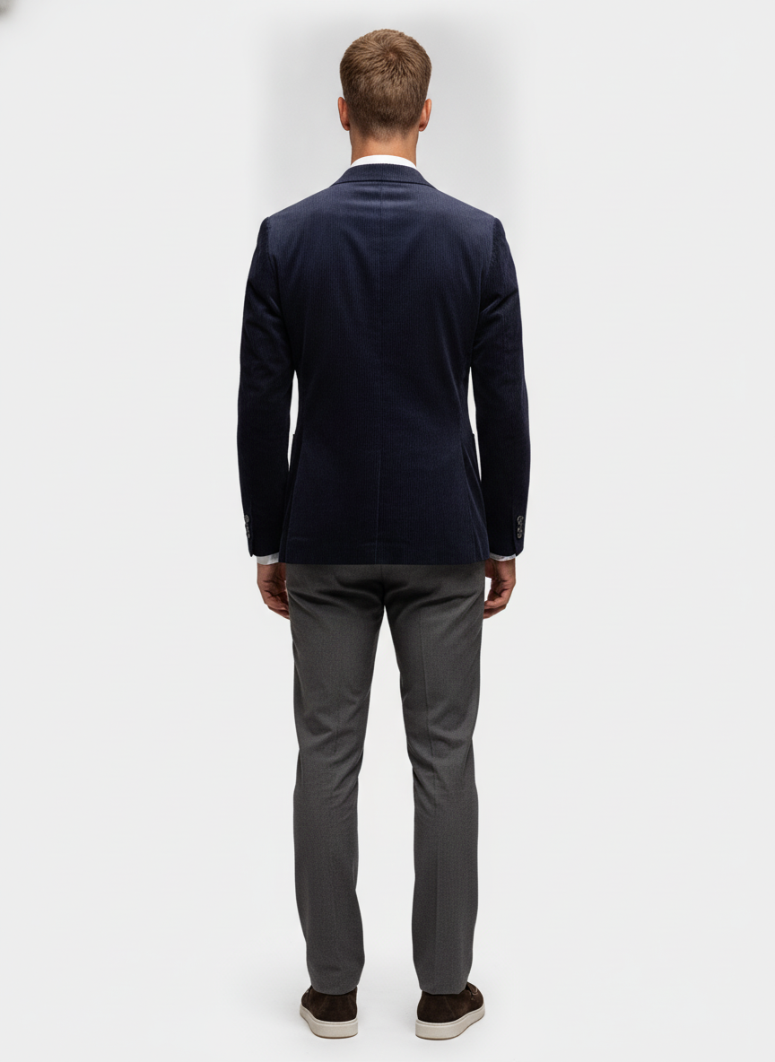 Colbert Dark Navy "Havard" - Flexx, model achteraanzicht De Heerenkamer Utrecht