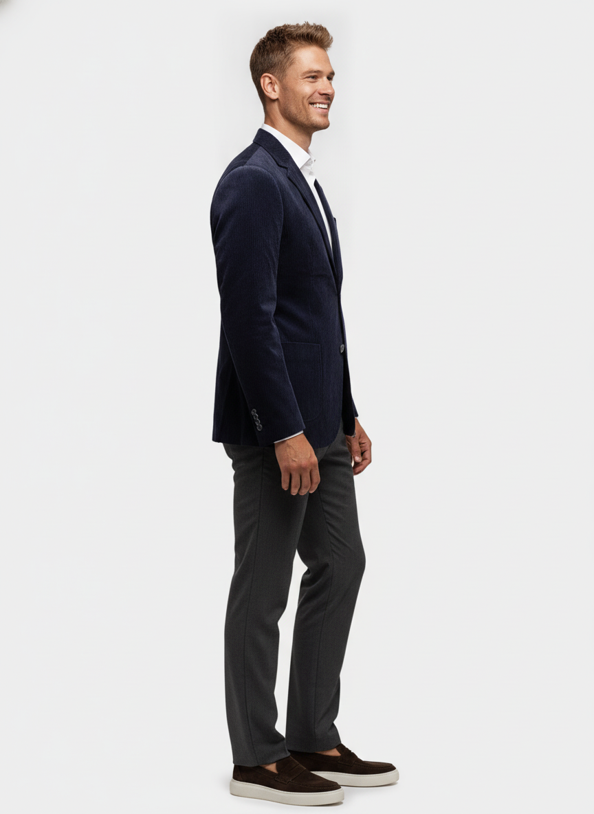 Colbert Dark Navy "Havard" - Flexx, model zijaanzicht De Heerenkamer Utrecht