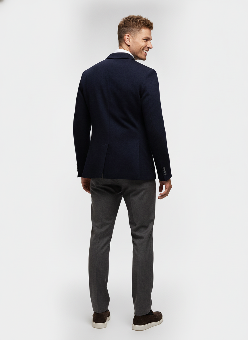 Colbert Dark Navy "Hamund" - Flexx, model achteraanzicht De Heerenkamer Utrecht