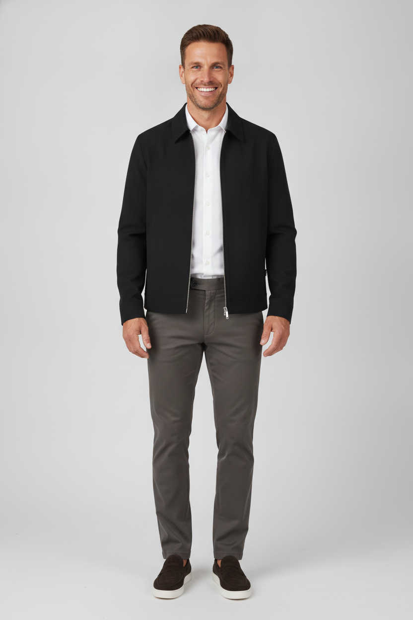Zomerjas Black "Colborn" - Flexx, model vooraanzicht De Heerenkamer Utrecht