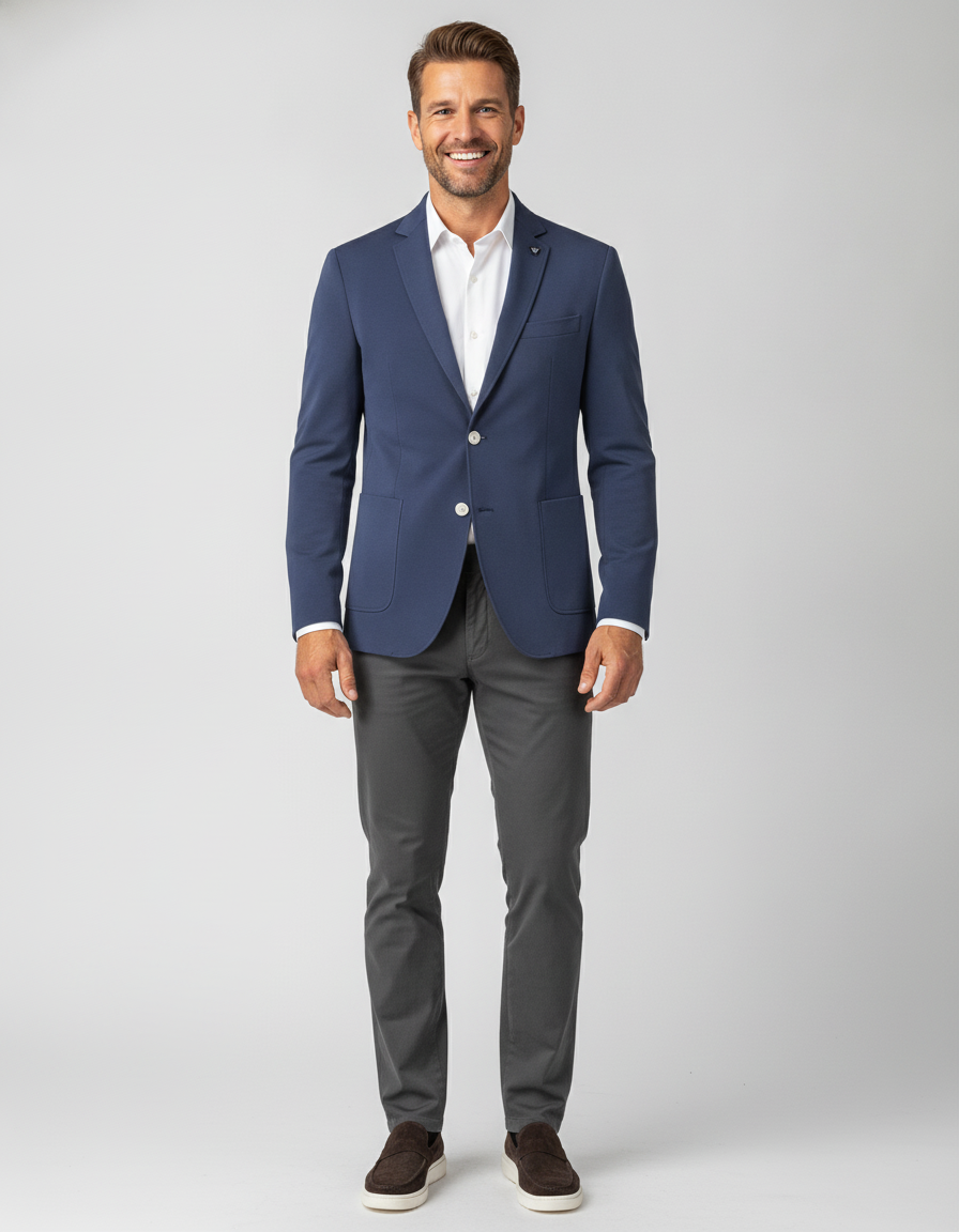 Colbert Navy "Havard" [12010185] - Flexx, model vooraanzicht De Heerenkamer Utrecht
