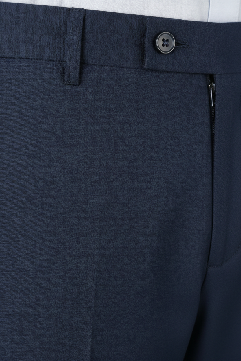 Pantalon Broek Navy Mix and Match - Mister Steven, detail sluiting De Heerenkamer