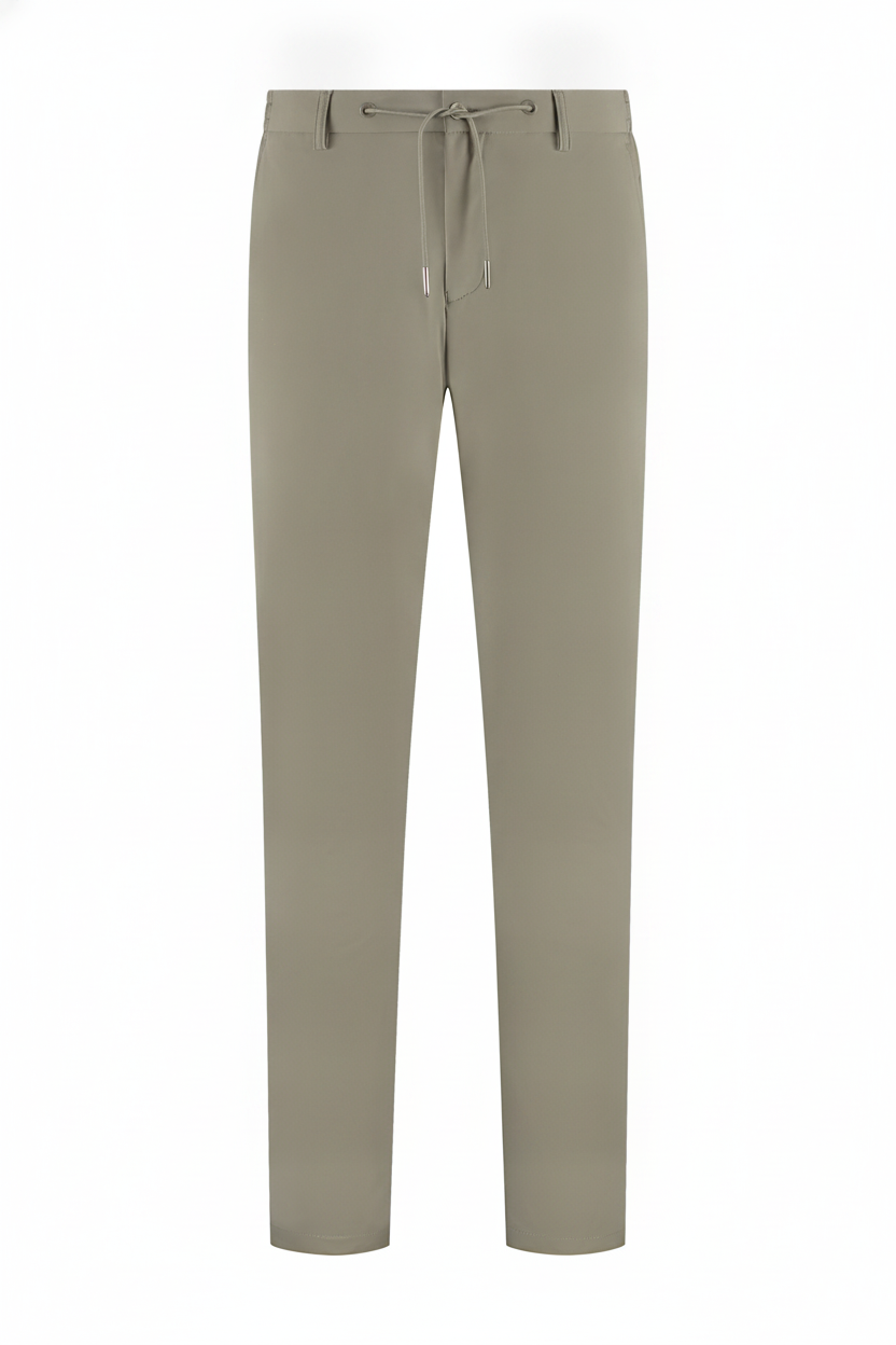 Chino Broek Light Olive "Carson" - Flexx, productfoto witte achtergrond De Heerenkamer