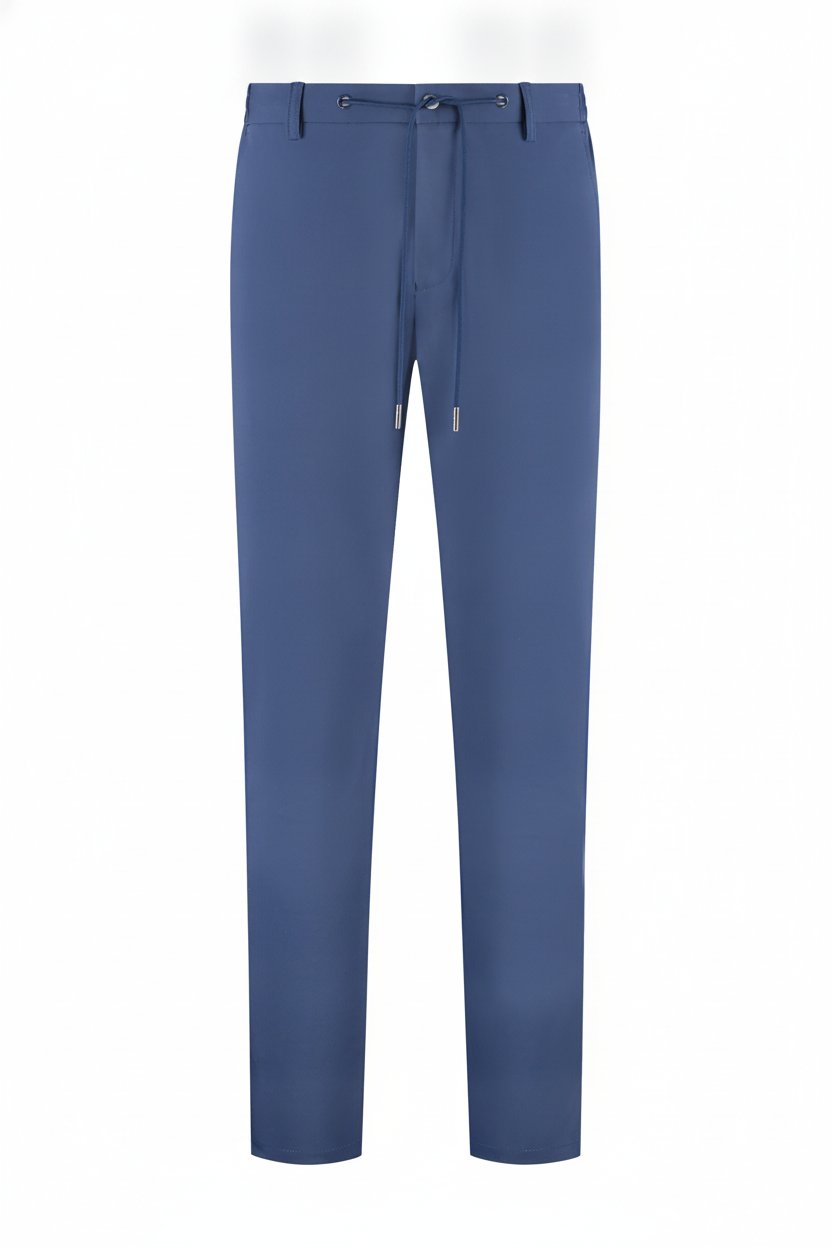 Chino Broek Royal Blue Jersey "Carson" - Flexx, productfoto witte achtergrond De Heerenkamer