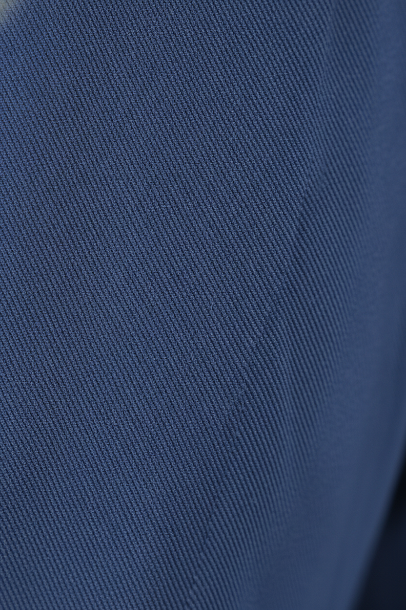 Chino Broek Royal Blue Jersey "Carson" - Flexx, close-up stofstructuur De Heerenkamer