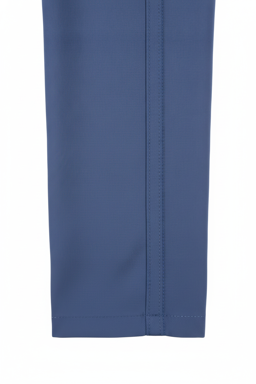 Chino Broek Royal Blue Jersey "Carson" - Flexx, detail stiksel en afwerking De Heerenkamer