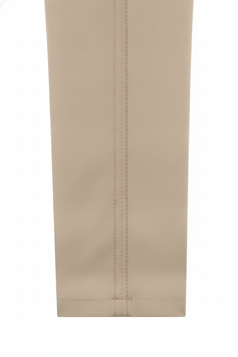 Chino Broek Sand Jersey "Carson" - Flexx, detail stiksel en afwerking De Heerenkamer