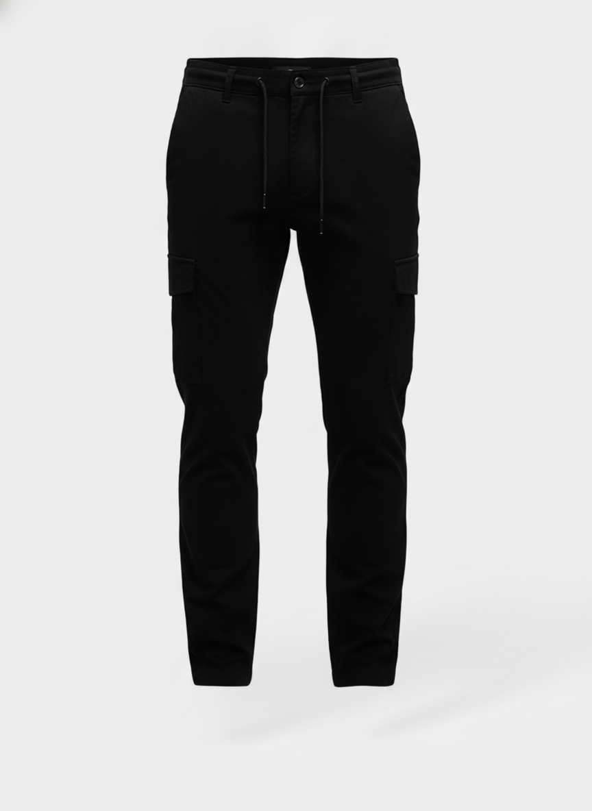 Chino Broek Black "Carson" - Flexx, productfoto witte achtergrond De Heerenkamer