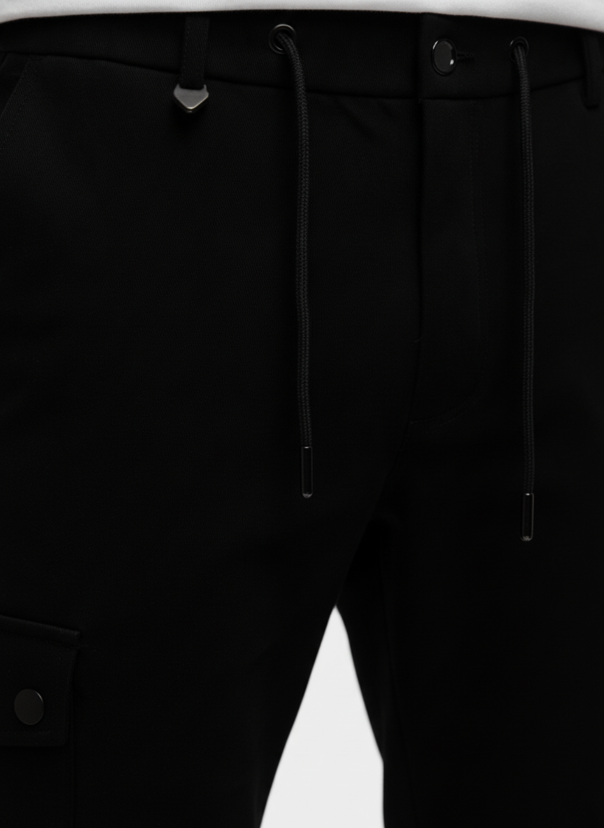 Chino Broek Black "Carson" - Flexx, detail sluiting De Heerenkamer