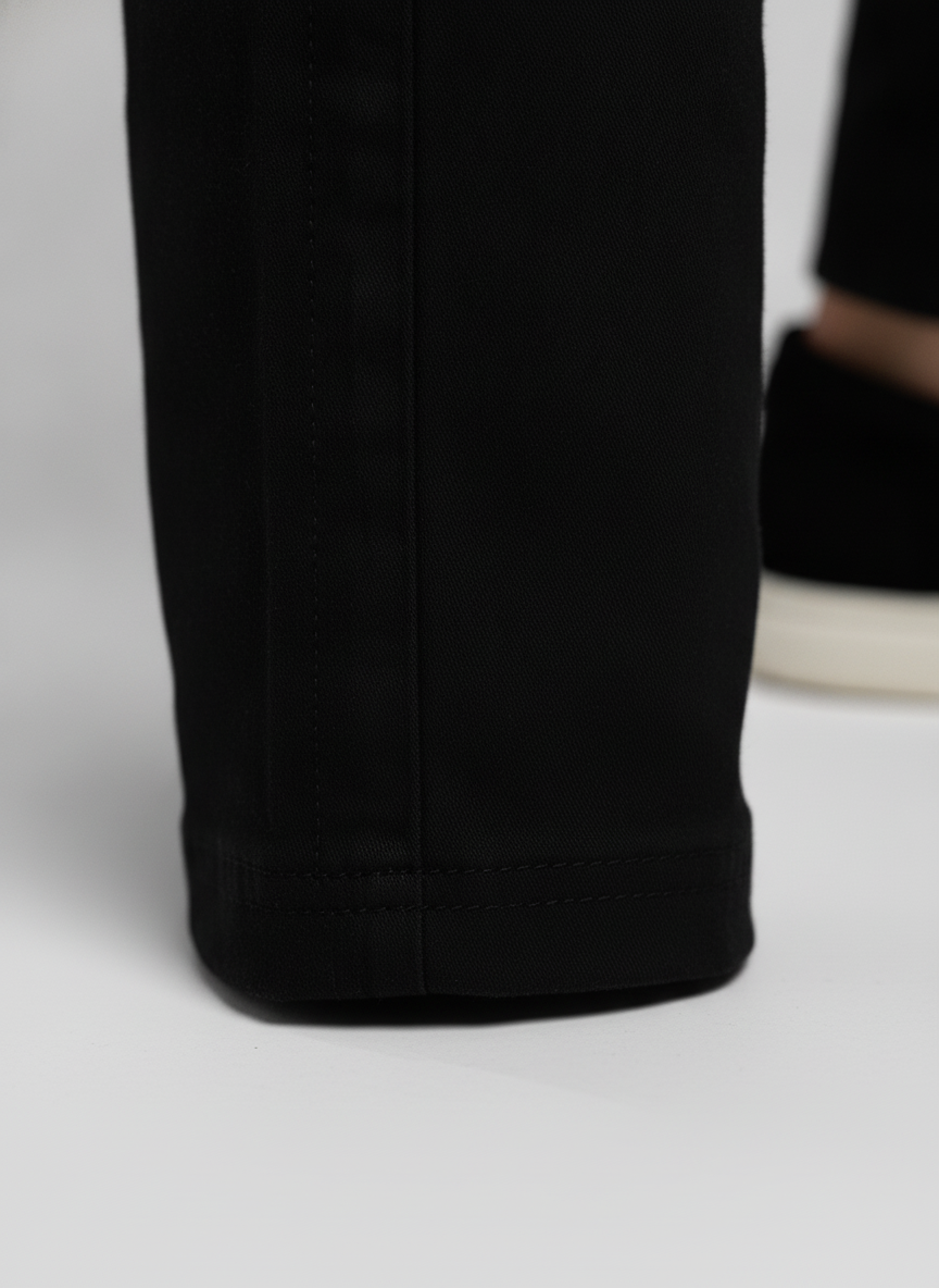Chino Broek Black "Carson" - Flexx, detail stiksel en afwerking De Heerenkamer