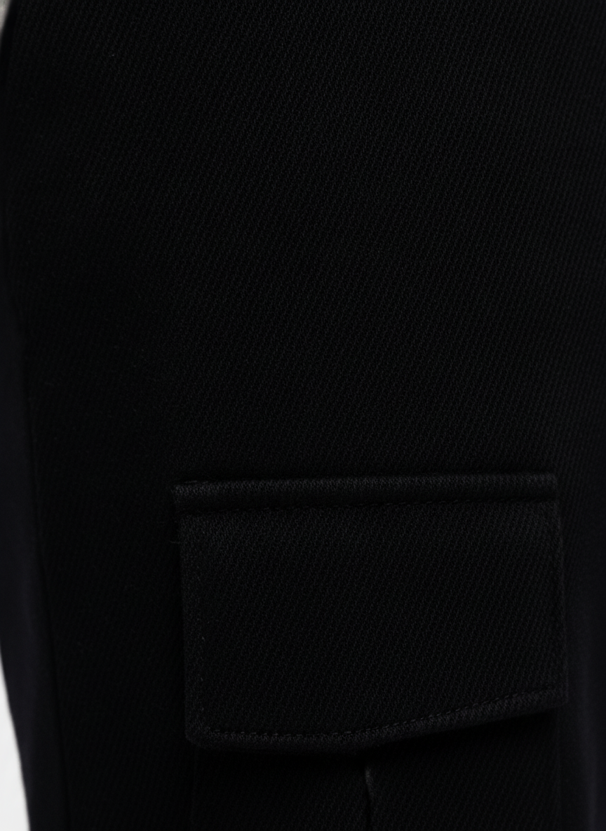 Cargo Broek Navy "Borge" - Flexx, close-up stofstructuur De Heerenkamer