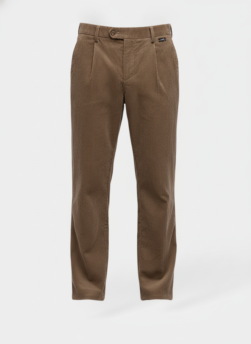 Broek Corduroy Sahara Sand Chino - Flexx, productfoto witte achtergrond De Heerenkamer