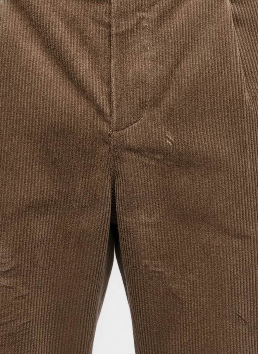 Broek Corduroy Sahara Sand Chino - Flexx, close-up stofstructuur De Heerenkamer