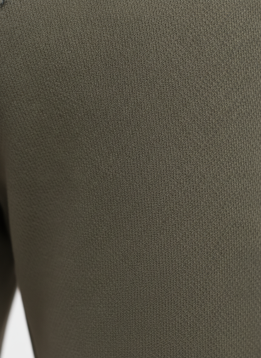 Chino Broek Stretch Light Khaki "Carson" - Flexx, close-up stofstructuur De Heerenkamer