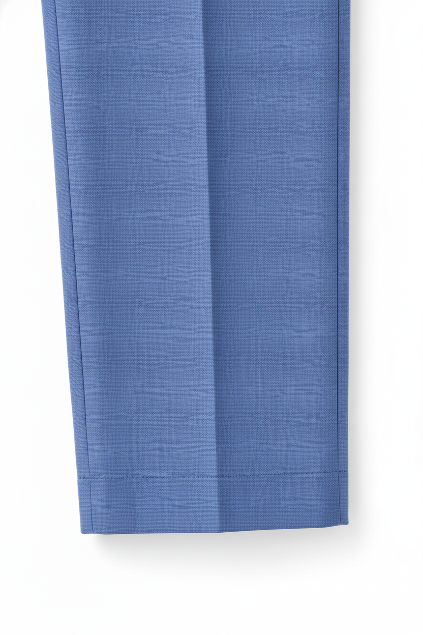 Pantalon Broek Mid Blue Sharkskin - Mister Steven, detail stiksel en afwerking De Heerenkamer