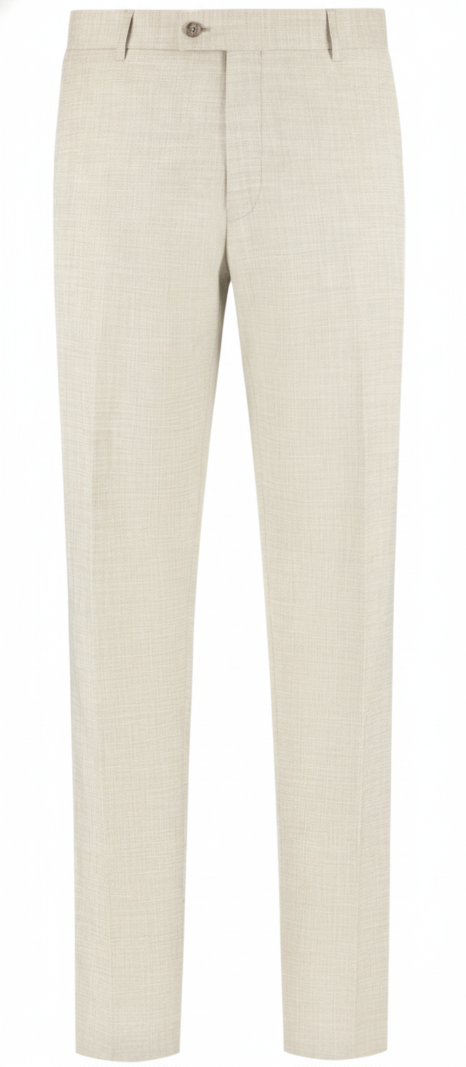 Pantalon Broek Beige Sharkskin - Mister Steven, productfoto witte achtergrond De Heerenkamer