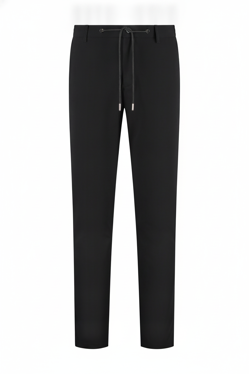 Chino Zomerbroek Black "Carson" - Flexx, productfoto witte achtergrond De Heerenkamer