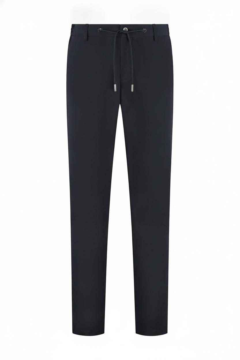 Chino Broek Mid Navy "Carson" - Flexx, productfoto witte achtergrond De Heerenkamer