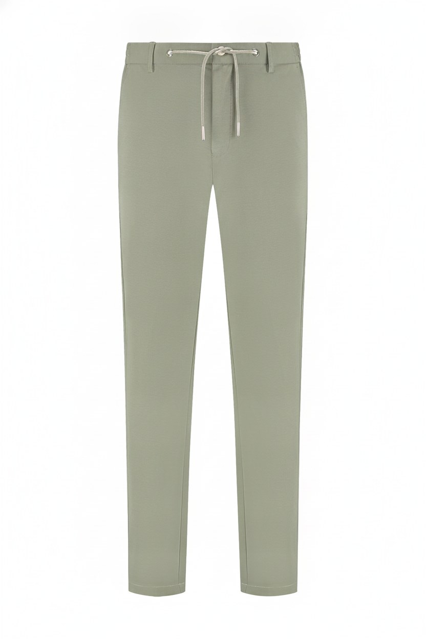 Chino Broek Olive "Carson" "Irma" - Flexx, productfoto witte achtergrond De Heerenkamer