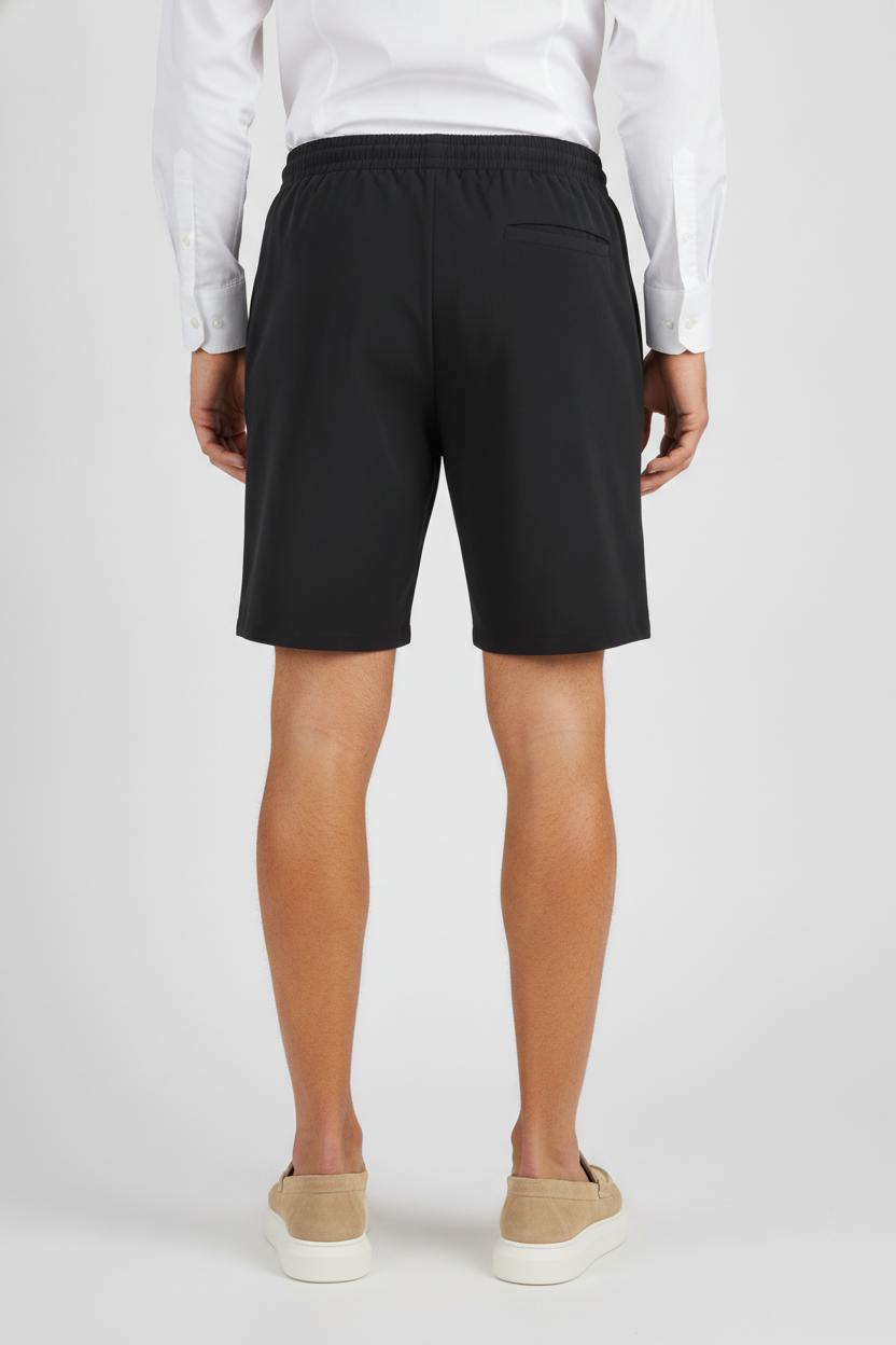 Korte Broek Black "Theodore" - Flexx, model achteraanzicht De Heerenkamer Utrecht