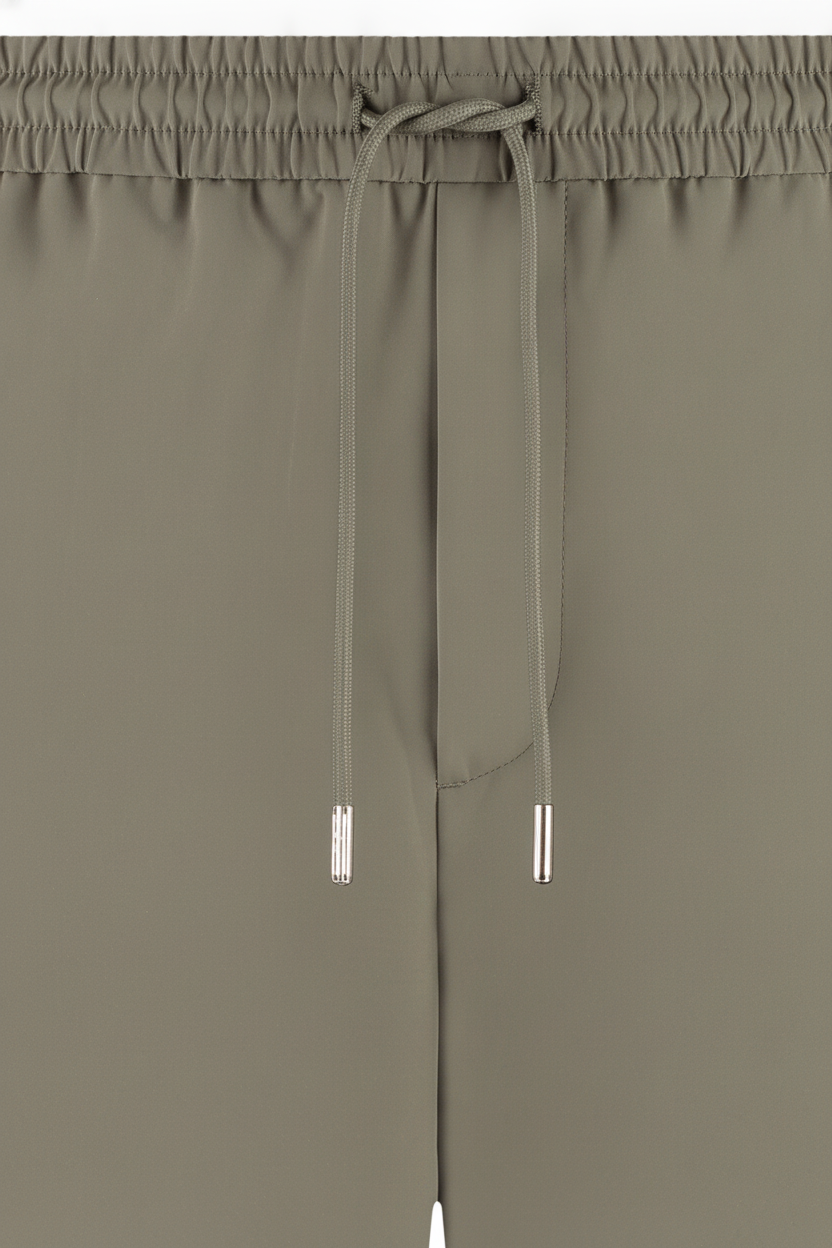 Korte Broek Light Olive "Theodore" - Flexx, detail sluiting De Heerenkamer