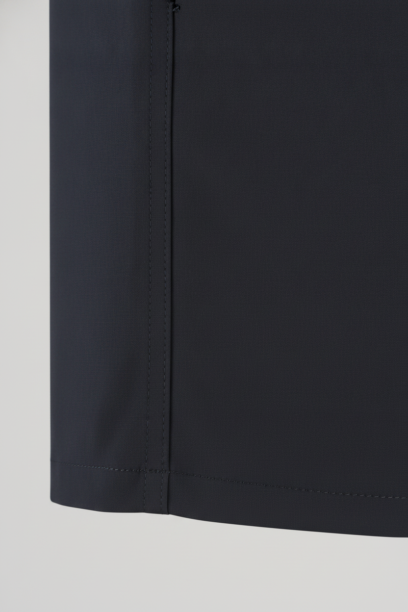 Korte Broek Mid Navy "Theodore" - Flexx, detail stiksel en afwerking De Heerenkamer