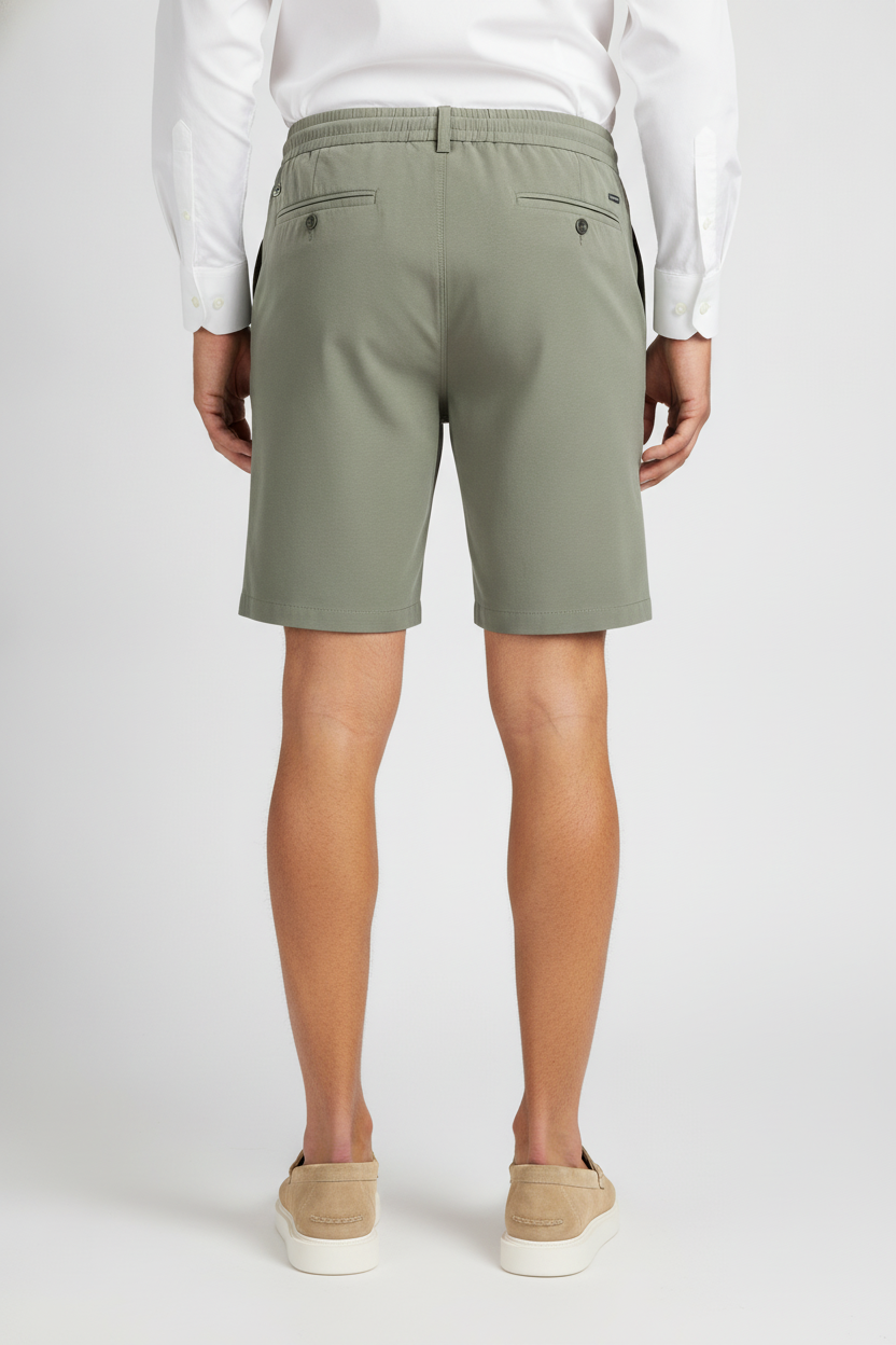 Korte Broek Olive "Finn" - Flexx, model achteraanzicht De Heerenkamer Utrecht
