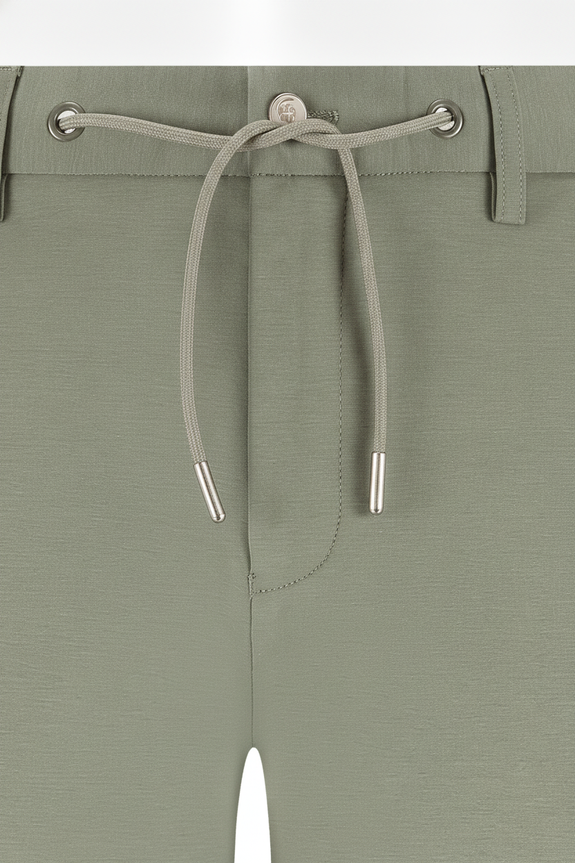 Korte Broek Olive "Finn" - Flexx, detail sluiting De Heerenkamer