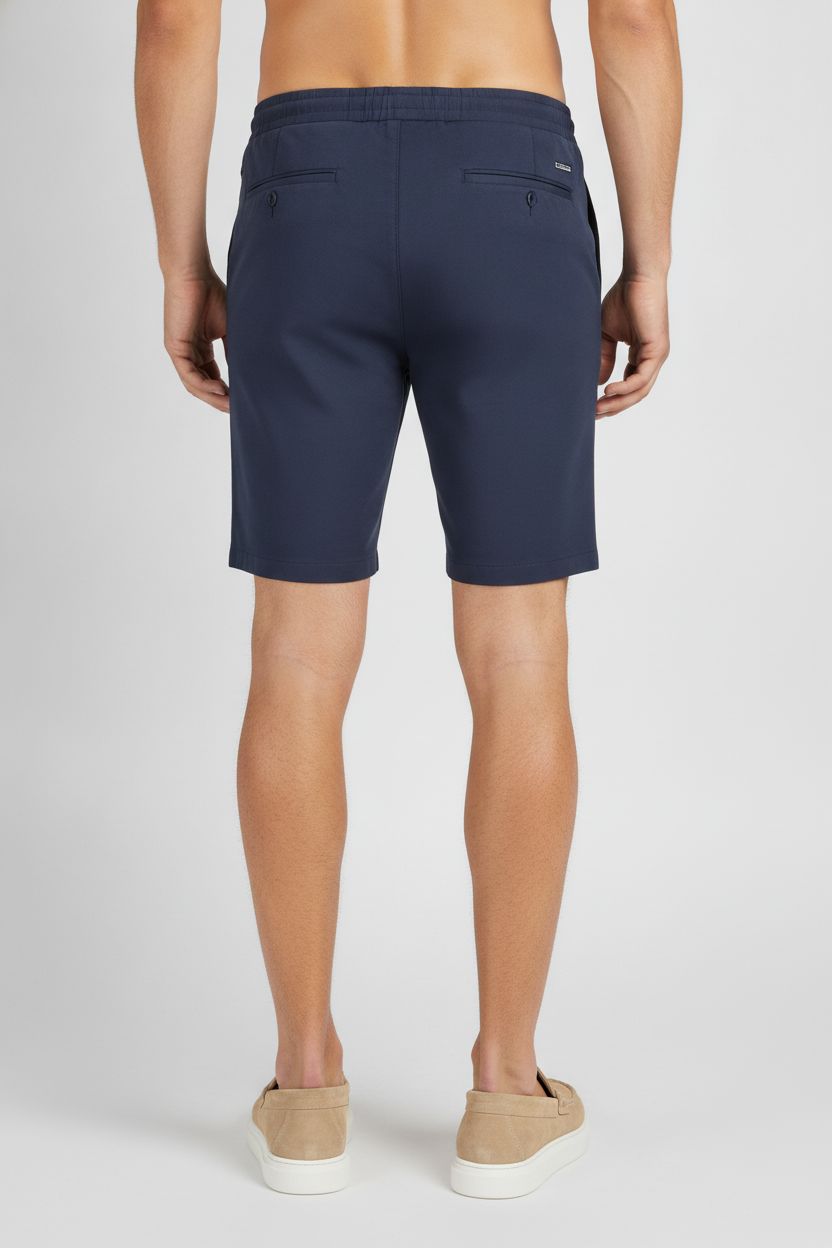 Korte Broek Navy "Finn" - Flexx, model achteraanzicht De Heerenkamer Utrecht