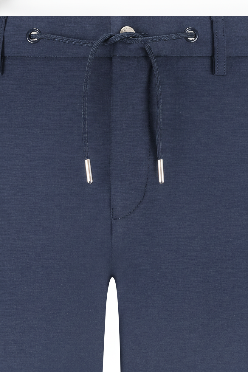 Korte Broek Navy "Finn" - Flexx, detail sluiting De Heerenkamer