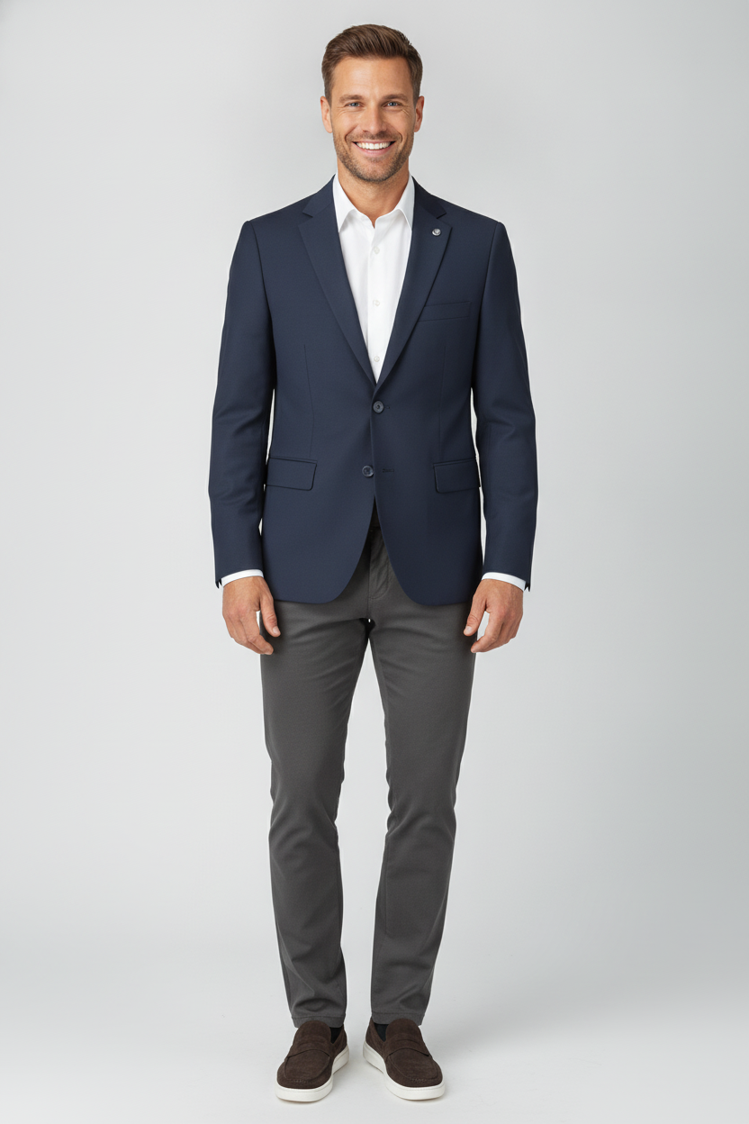 Colbert Navy Mix and Match - D, model achteraanzicht De Heerenkamer Utrecht