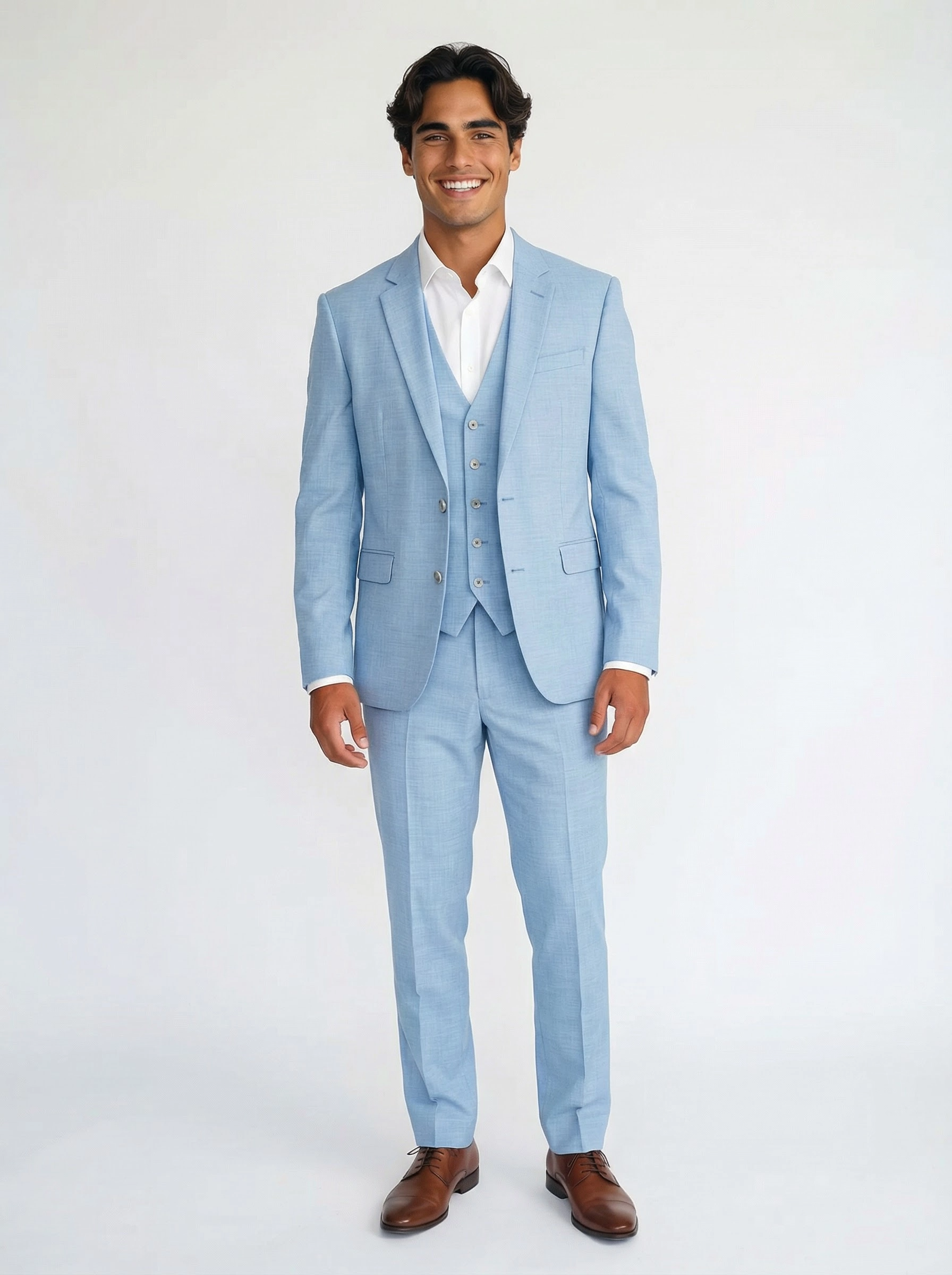 3-delig pak Light Blue Sharkskin