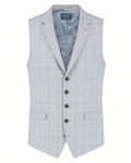 Gilet Geruit Blue Cream "Turin" - Mister Steven