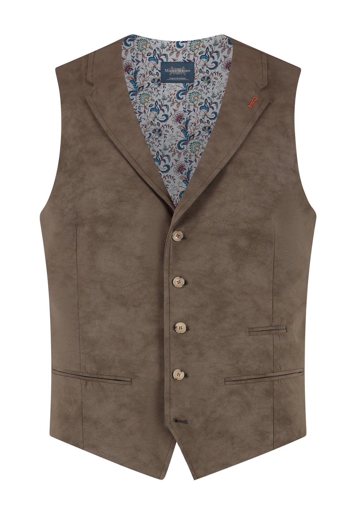 Gilet Suède Brown "Turin" - Mister Steven