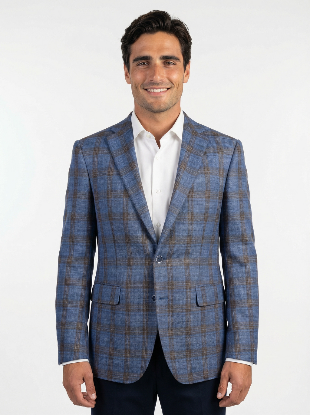 Colbert Mid Blue Brown Checkered - Grenoble