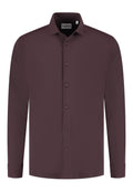 Stretch Overhemd Wine Red Performance "Oswin" - Flexx