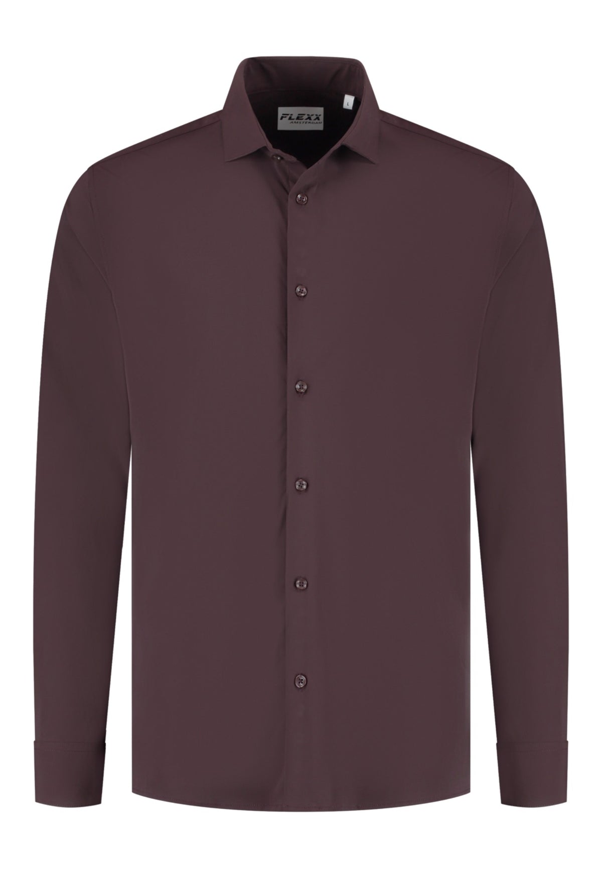 Stretch Overhemd Wine Red Performance "Oswin" - Flexx