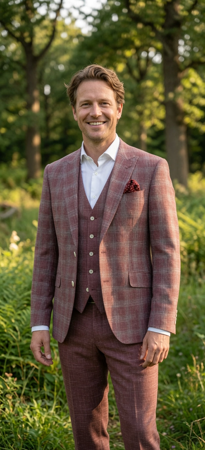 3-delig Pak Geruit Red Semi - Mister Steven