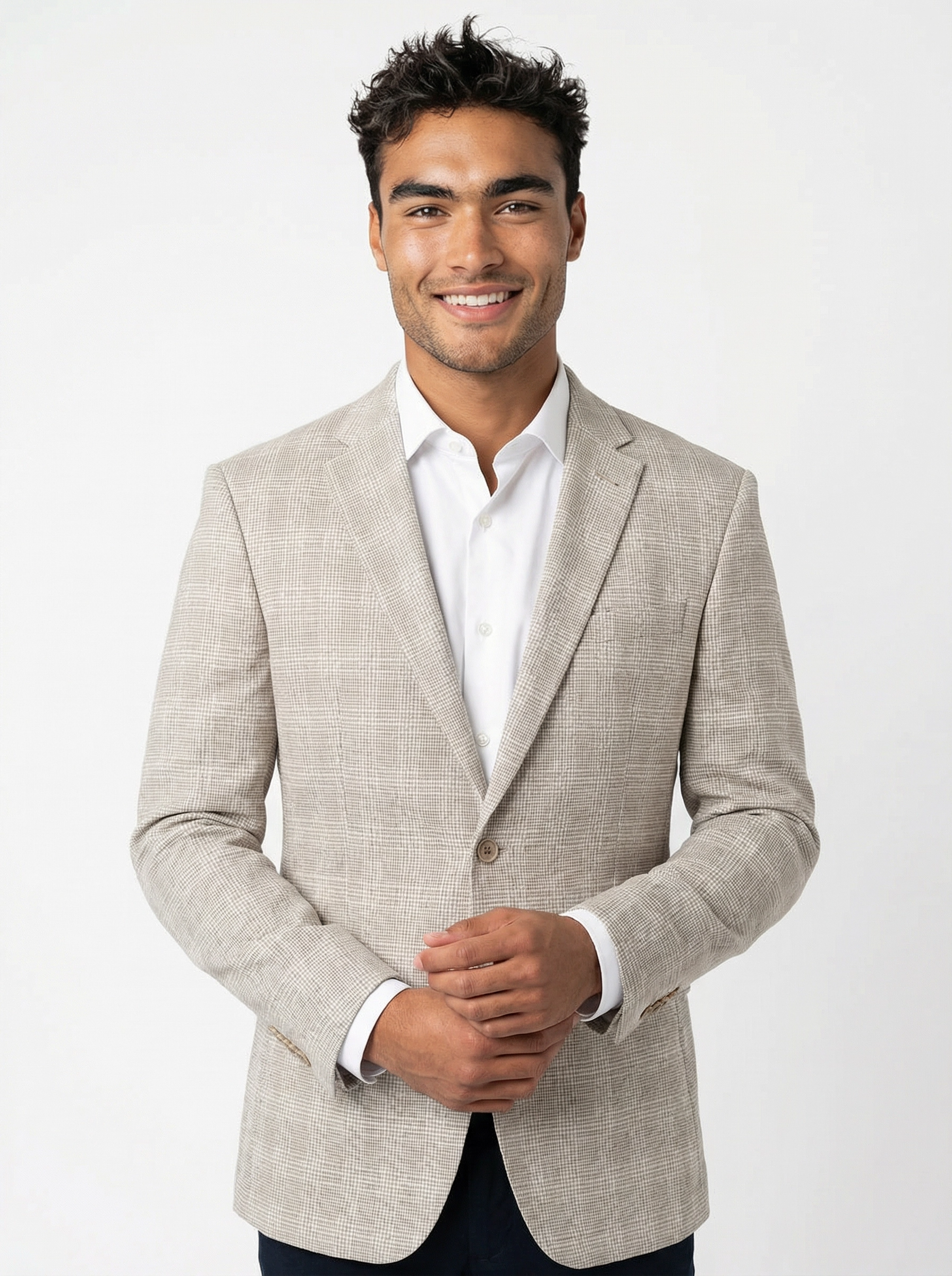 Colbert Light Sand Checkered Jersey - Cannes