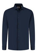 Stretch Overhemd Dark Navy Performance "Oswin" - Flexx
