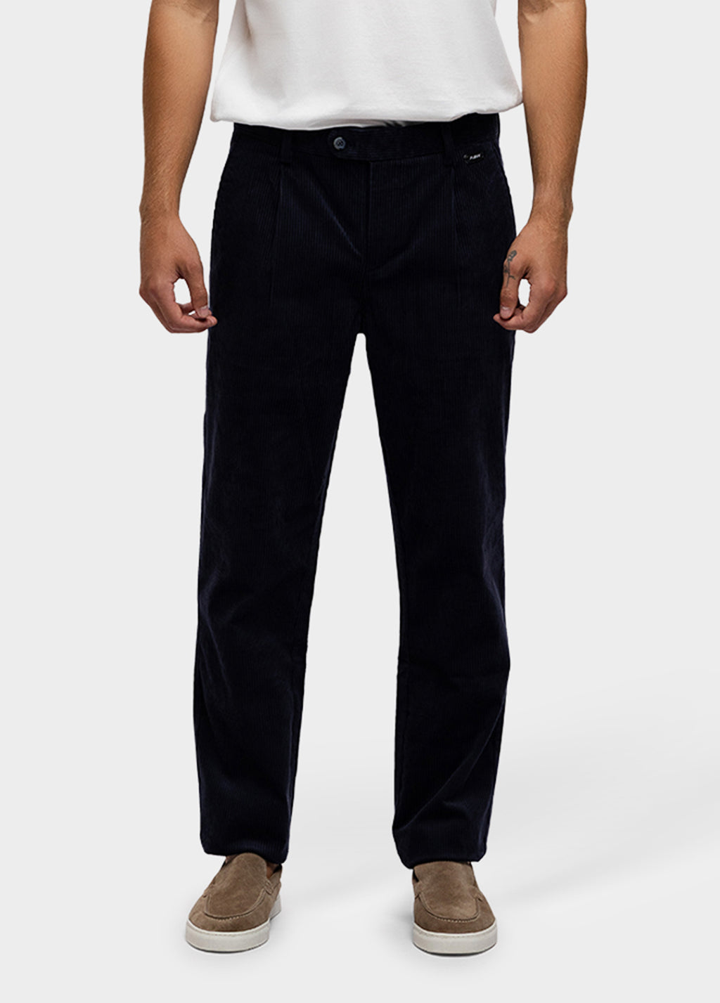 Broek Corduroy Dark Navy Chino - Flexx