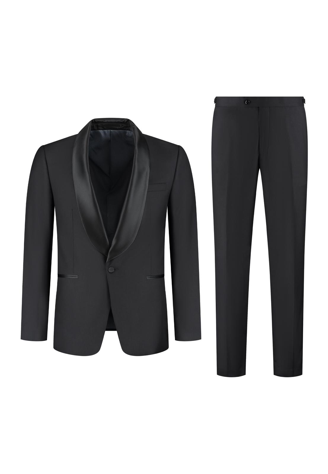 2-delige Smoking Zwart Shawl Kraag - Mister Steven