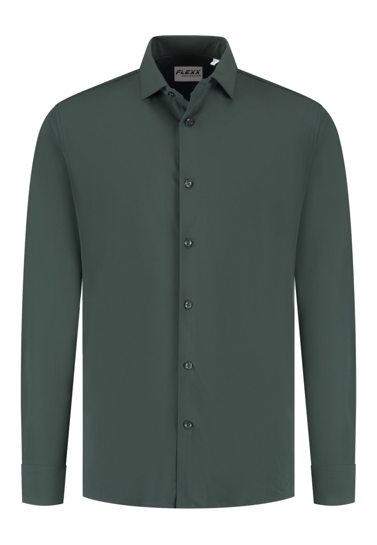 Stretch Overhemd Dark Green Performance "Oswin" - Flexx