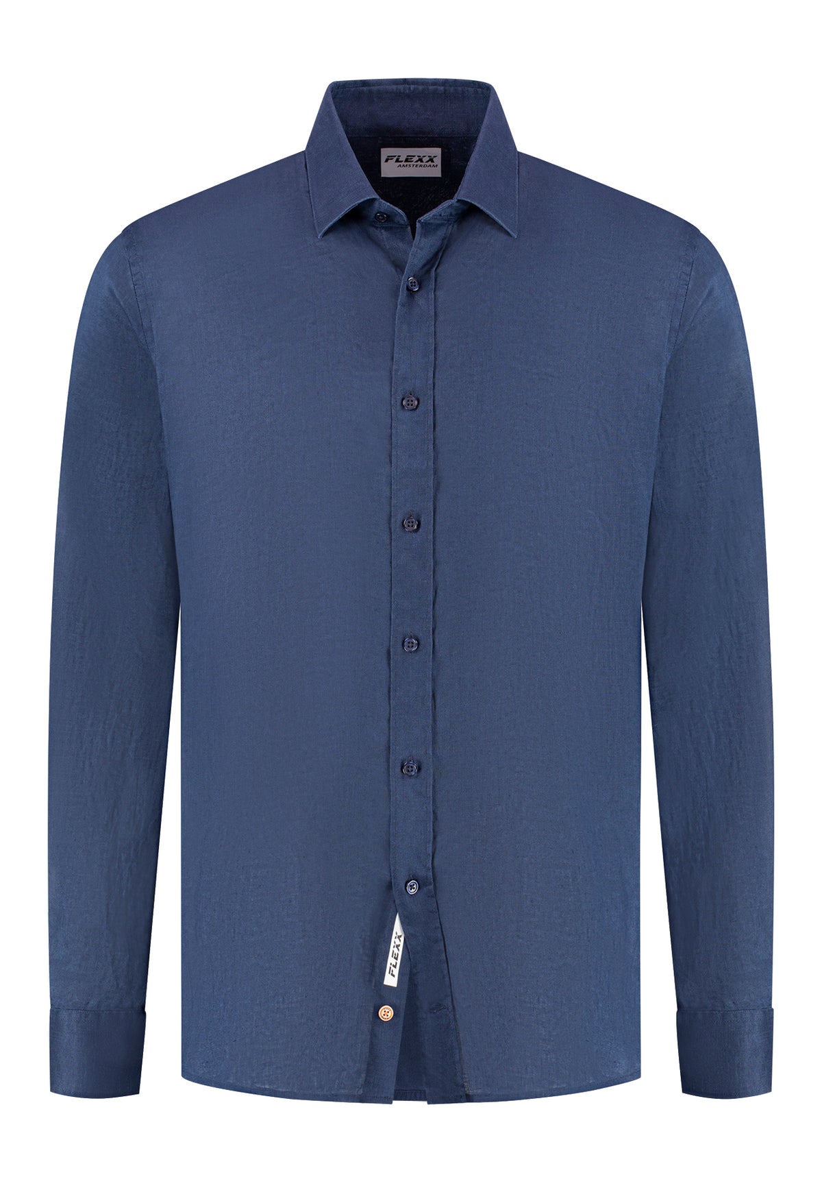 Linnen Overhemd Dark Navy "Flavius" - Flexx
