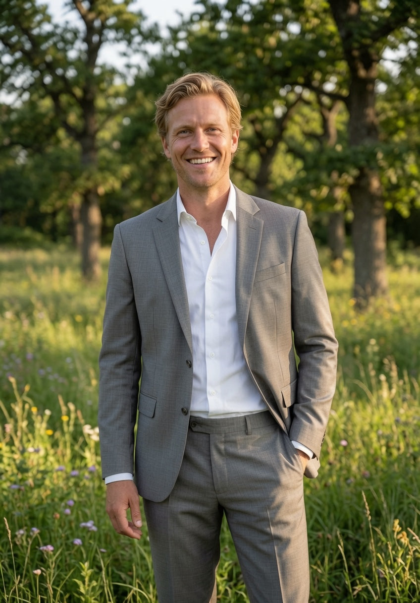 2-delig Pak Taupe Sharkskin - Mister Steven