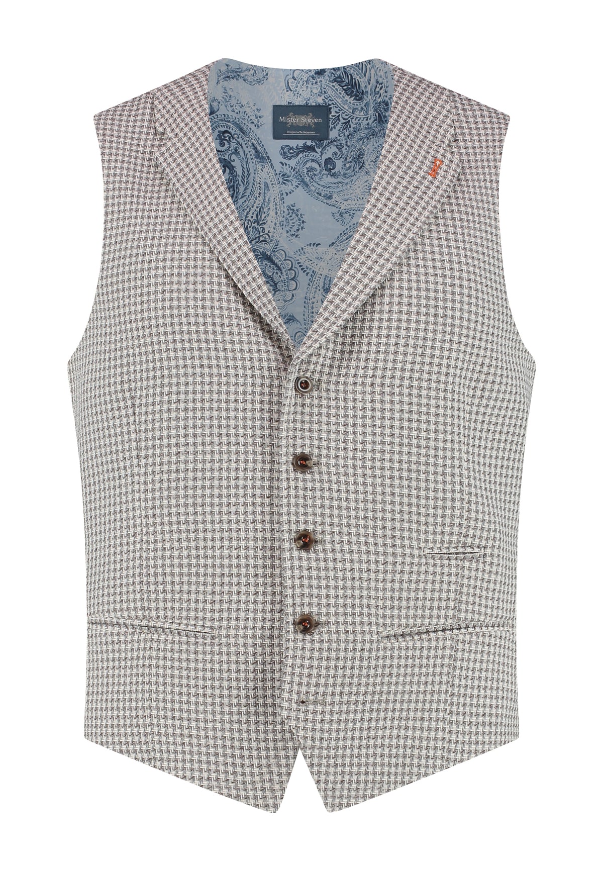 Gilet Grey Cream "Turin" - Mister Steven