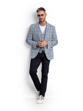 Colbert Blue Knit Checkered full